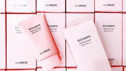 Kem chống nắng The Saem Eco Earth Pink Sun Cream 50g Kem chống nắng The Saem Eco Earth Pink Sun Cream 50g