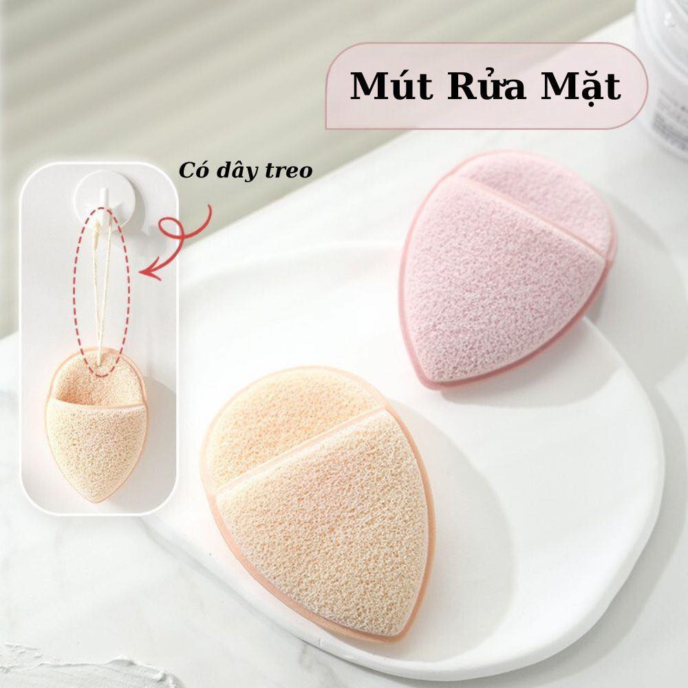 Bông Mút Rửa Mặt Vacosi Hình Giọt Nước Màu Hồng BP63