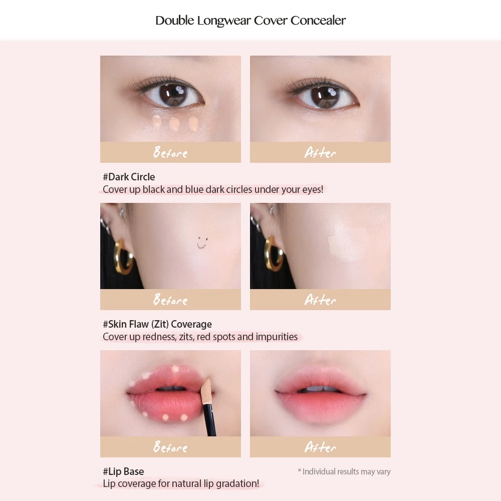 Che Khuyết Điểm Peripera Double Longwear Cover Concealer 5.5g Che Khuyết Điểm Peripera Double Longwear Cover Concealer 5.5g