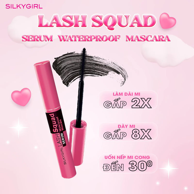 Mascara Silky Girl Lash Squad Serum Waterproof 01 Intense 4ML 