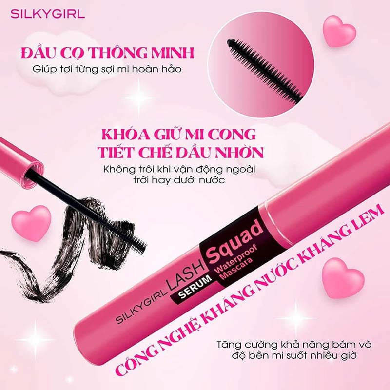 Mascara Silky Girl Lash Squad Serum Waterproof 01 Intense 4ML 