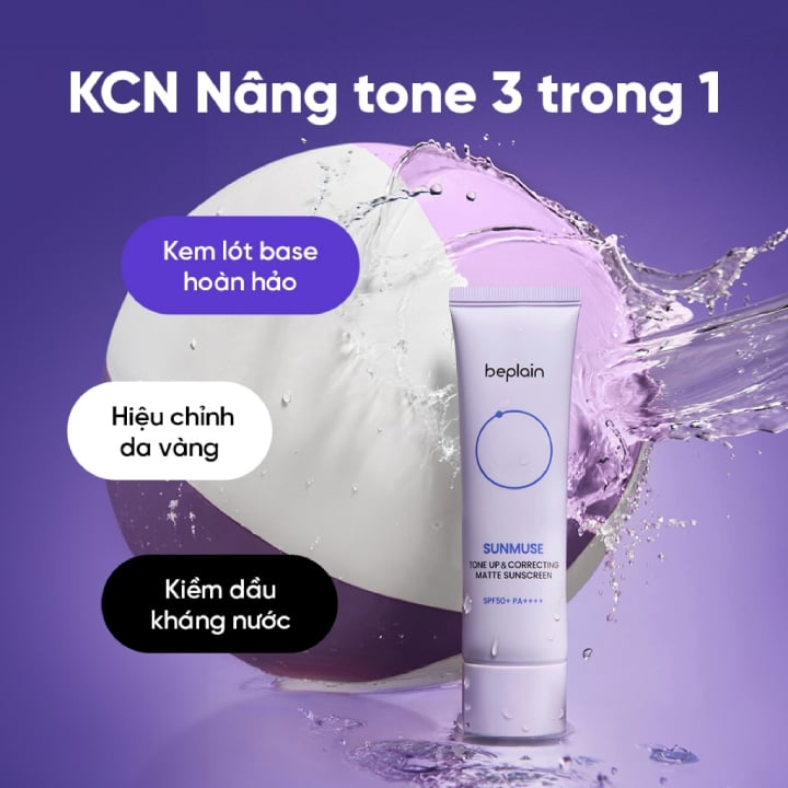 KCN Beplain Sunmuse tone up correcting matte sunscreen spf50 pa 10ml