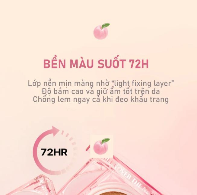 Cushion Clio Kill Cover The New Founwear Cushion (Peach) Kèm Lõi Refill