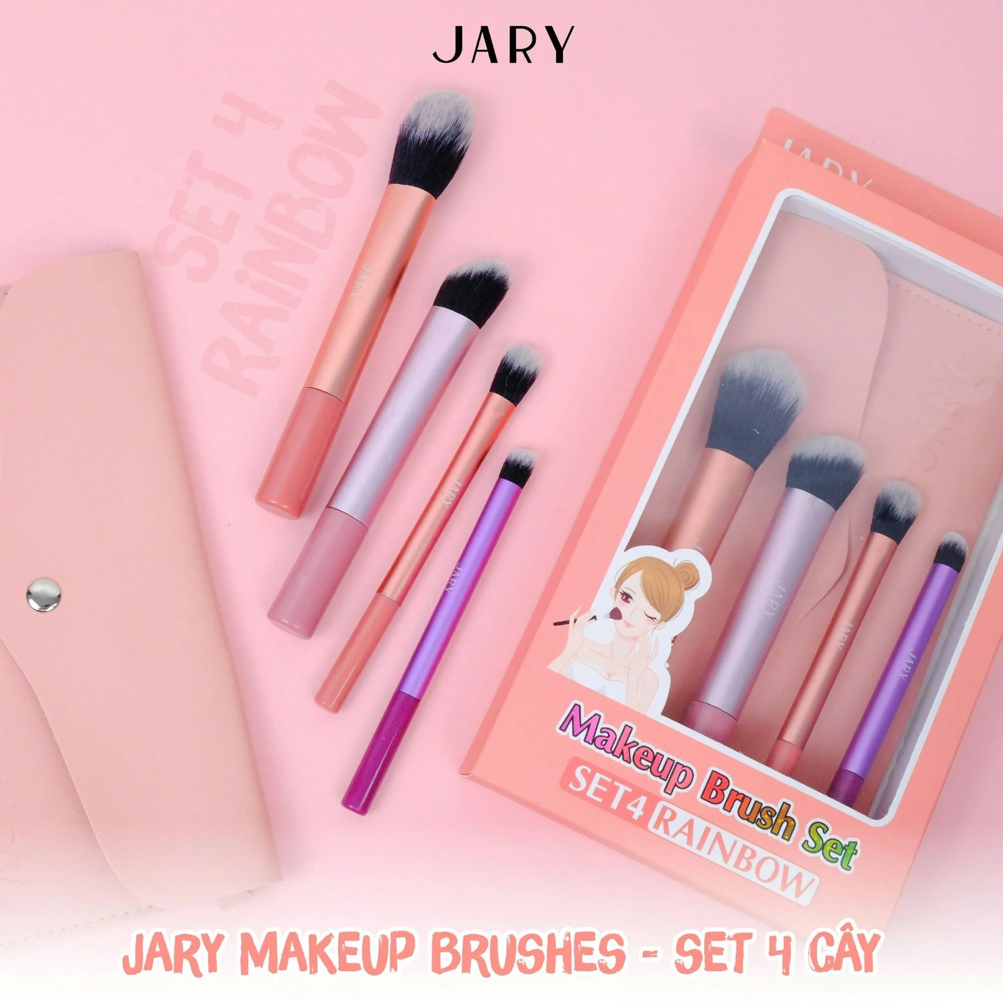 Set Cọ Trang điểm Jary Makeup Brush 4 Cây Set Cọ Trang điểm Jary Makeup Brush 4 Cây