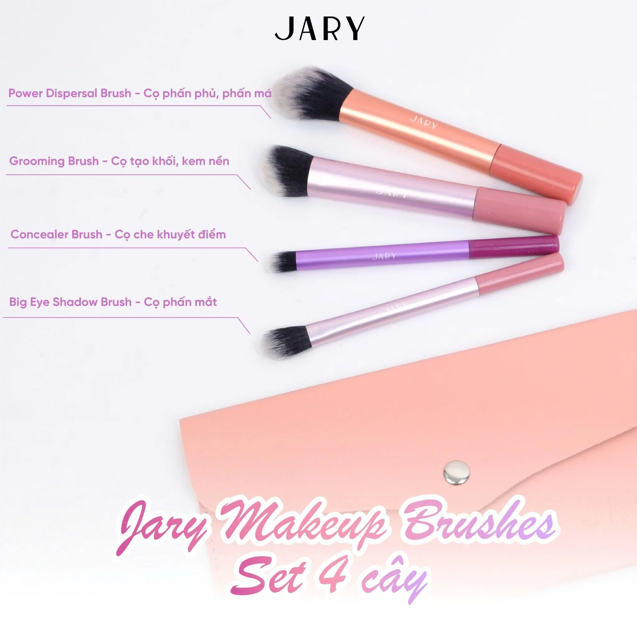 Set Cọ Trang điểm Jary Makeup Brush 4 Cây Set Cọ Trang điểm Jary Makeup Brush 4 Cây