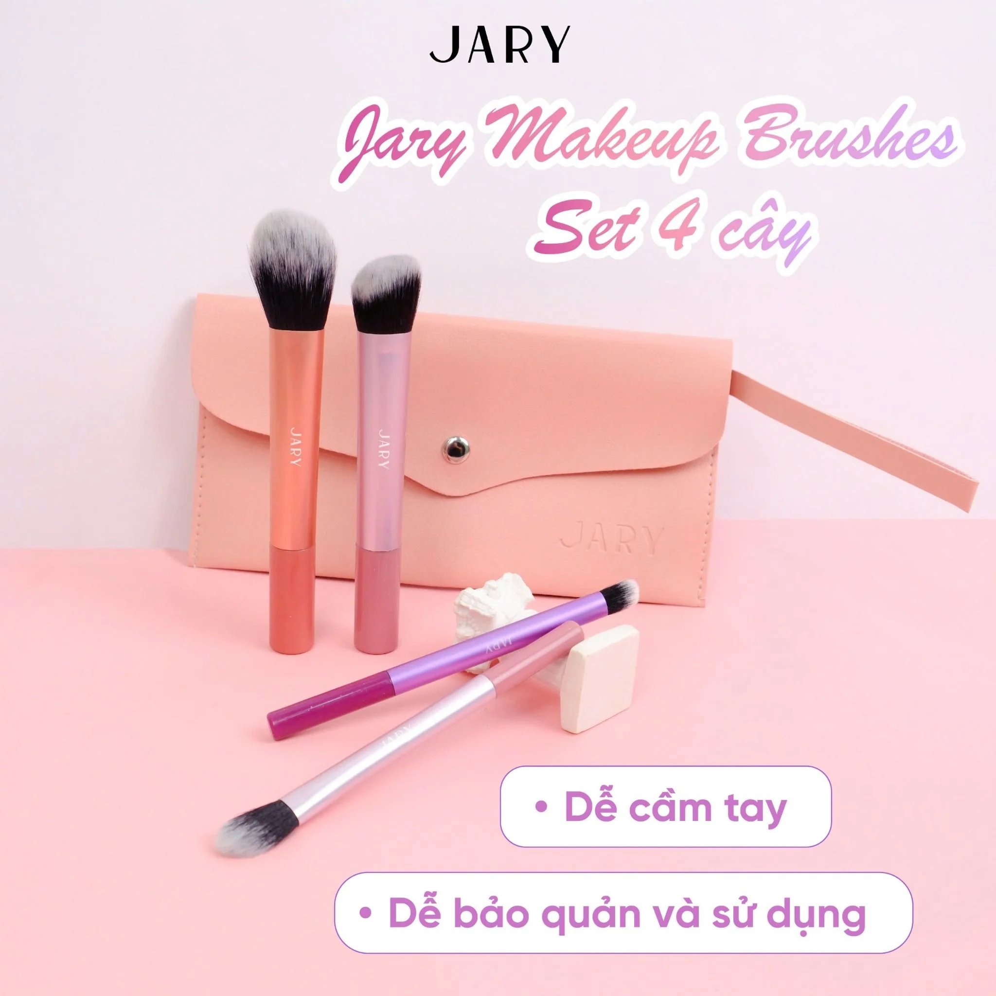 Set Cọ Trang điểm Jary Makeup Brush 4 Cây Set Cọ Trang điểm Jary Makeup Brush 4 Cây