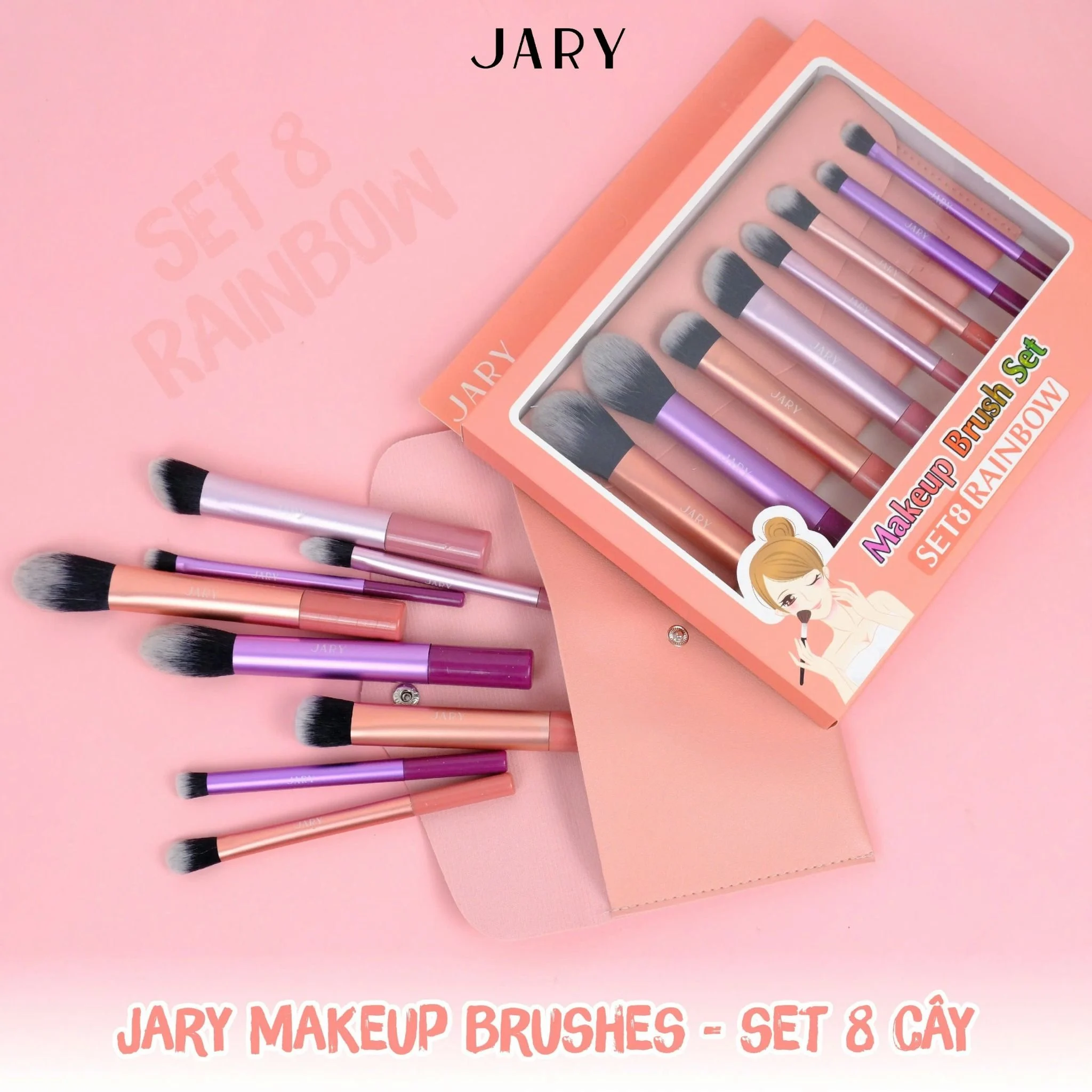 Set Cọ Trang điểm Jary Makeup Brush 8 Cây Set Cọ Trang điểm Jary Makeup Brush 8 Cây