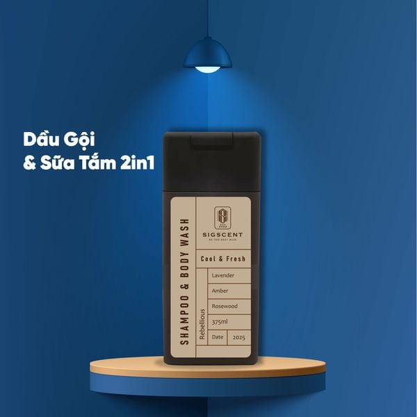 Dầu gội Sữa tắm 2in1 cho Nam Sigscent Rebellious 375ml