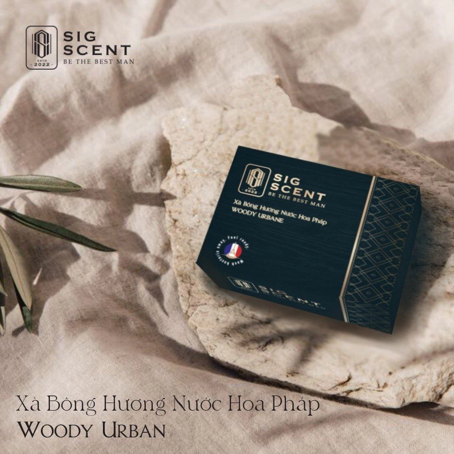 Xà Bông Sigscent Hương nước hoa Pháp Woody Urban 90G