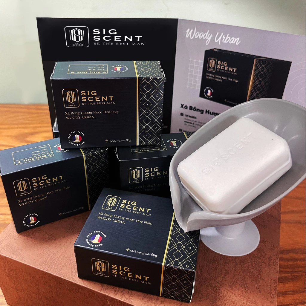 Xà Bông Sigscent Hương nước hoa Pháp Woody Urban 90G