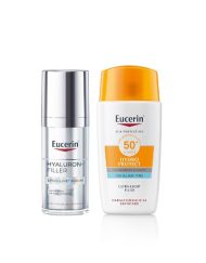 Set Serum Eucerin Hyaluron Filler 30ml & KCN Eucerin Hydro Ultra Light Fluid SPF50 50ml