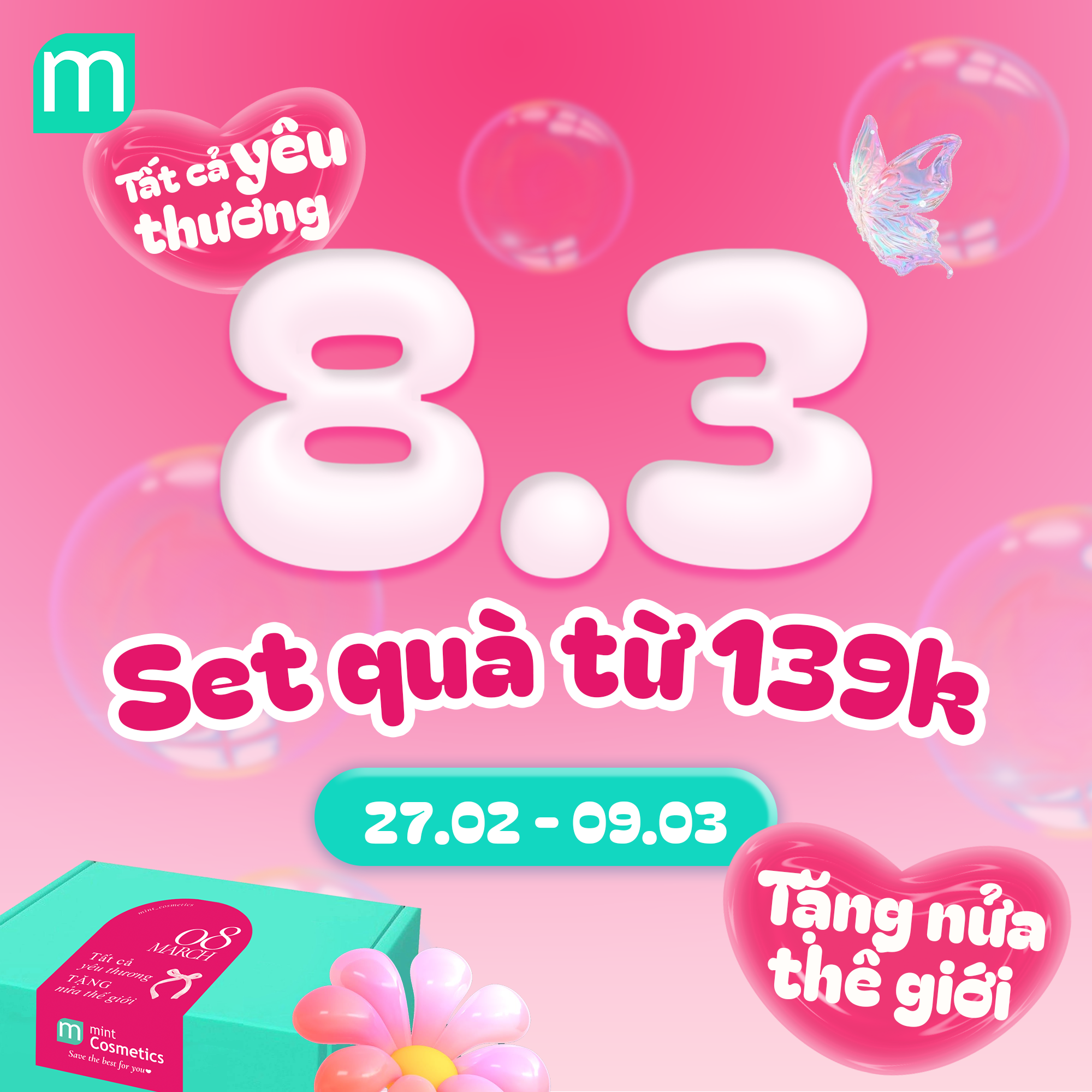 TẤT CẢ YÊU THƯƠNG – TẶNG NỬA THẾ GIỚI – SET QUÀ 8/3
