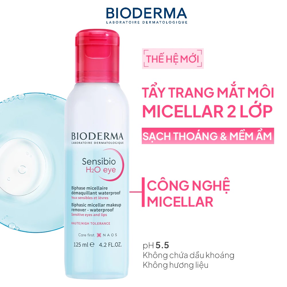 Tẩy Trang Mắt Môi Bioderma Sạch Thoáng & Mềm Ẩm 125ml Tẩy Trang Mắt Môi Bioderma Sạch Thoáng & Mềm Ẩm 125ml