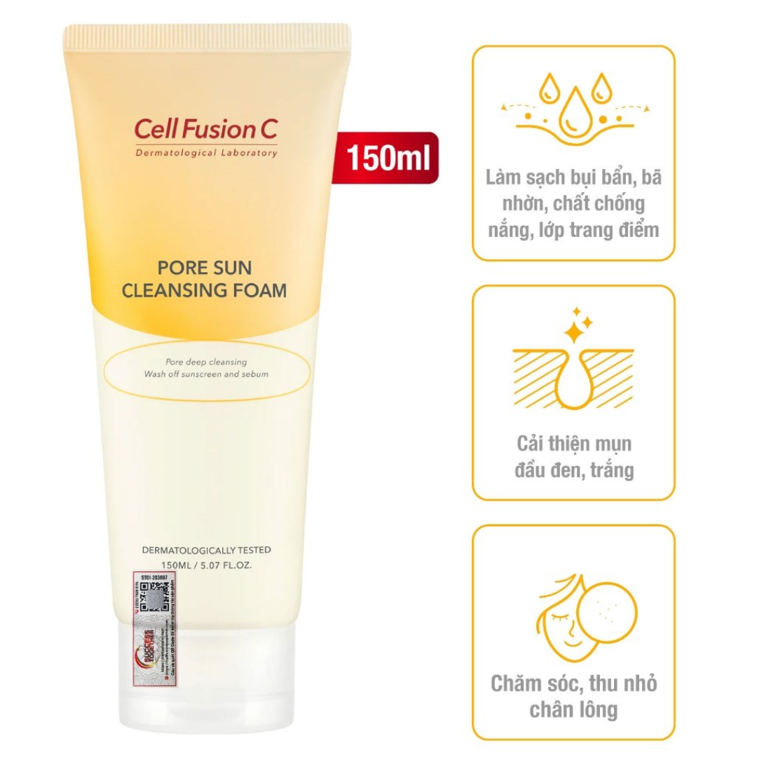Sữa Rửa Mặt Dưỡng Sáng Cell Fusion C Pore Sun 150ML Sữa Rửa Mặt Dưỡng Sáng Cell Fusion C Pore Sun 150ML