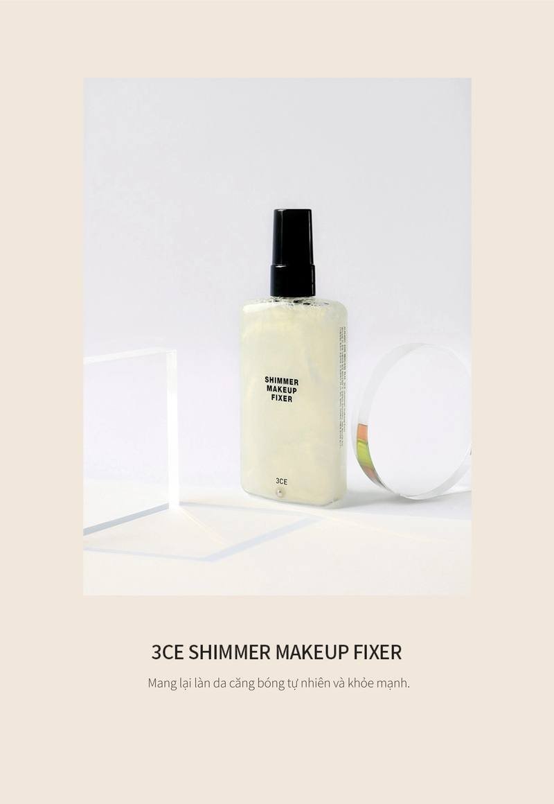 Xịt Khóa Nền 3CE Shimmer Makeup Fixer 100ml Xịt Khóa Nền 3CE Shimmer Makeup Fixer 100ml - Ảnh 2
