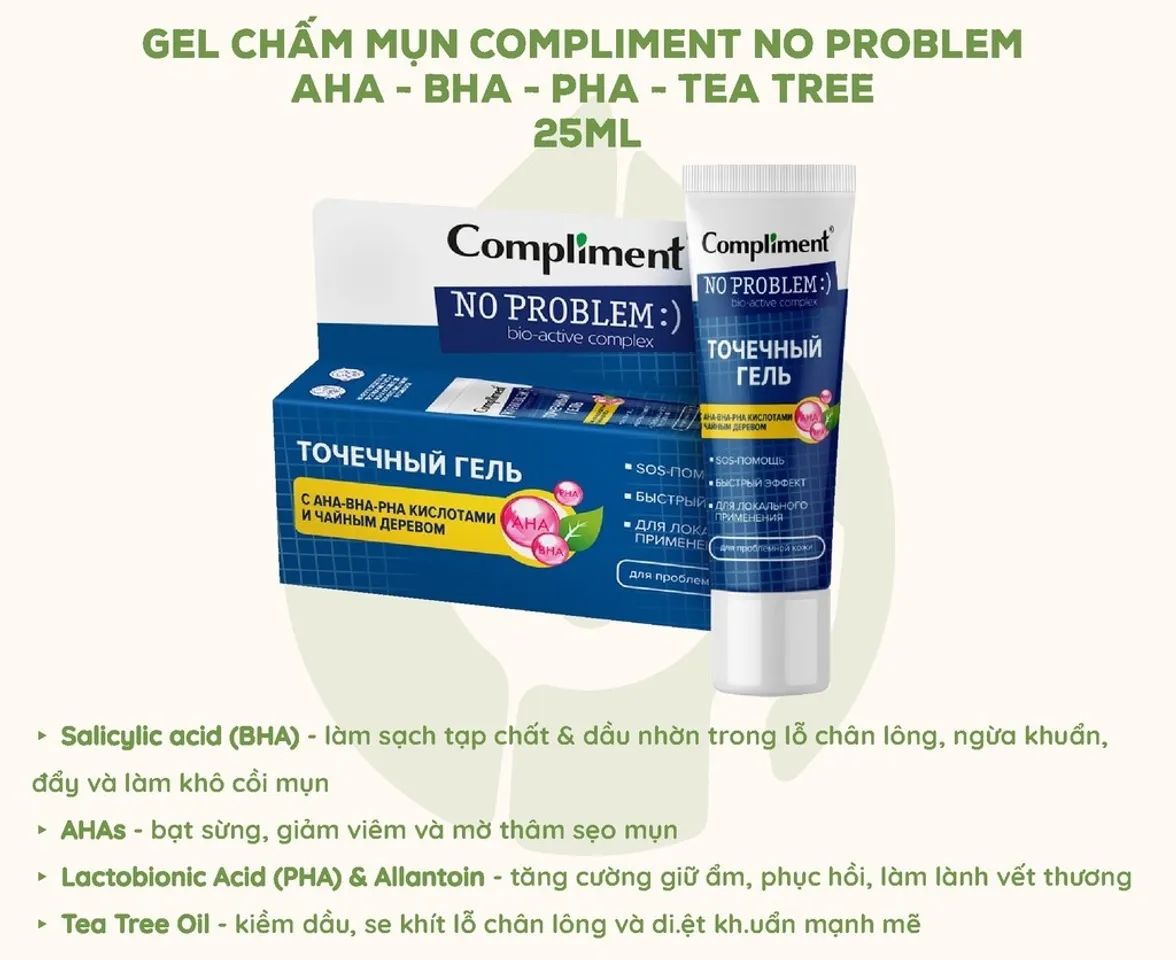 Chấm Mụn Compliment No Problem AHA BHA PHA Tea Tree 25ml