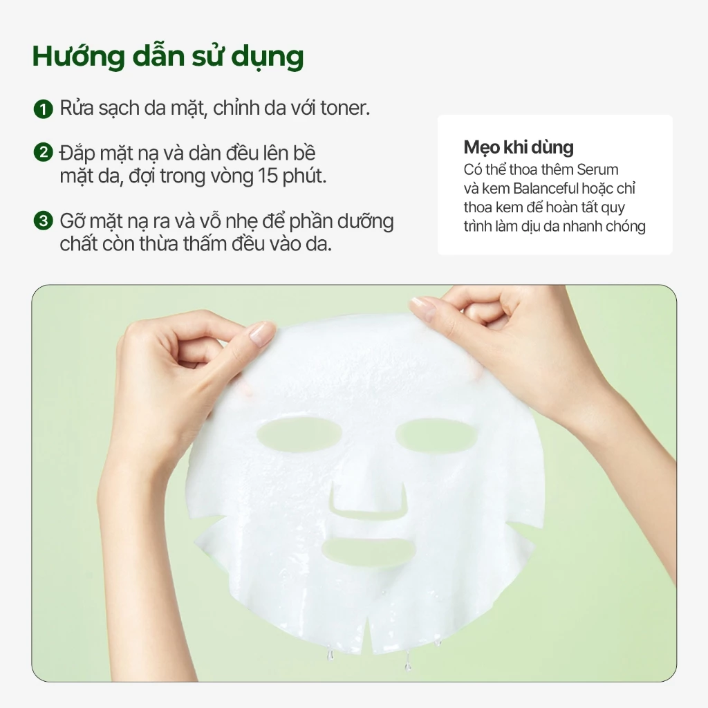 Mặt Nạ Làm Dịu & Phục Hồi Da Torriden Balanceful Cica Mask 25ml Mặt Nạ Làm Dịu & Phục Hồi Da Torriden Balanceful Cica Mask 25ml