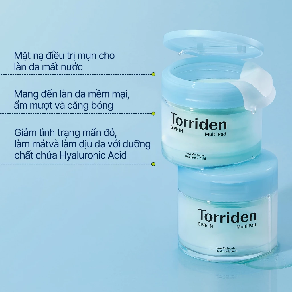 Toner Pad Torriden Dive In Low Molecular Hyaluronic Acid Multi Pad 80 Miếng Toner Pad Torriden Dive In Low Molecular Hyaluronic Acid Multi Pad 80 Miếng