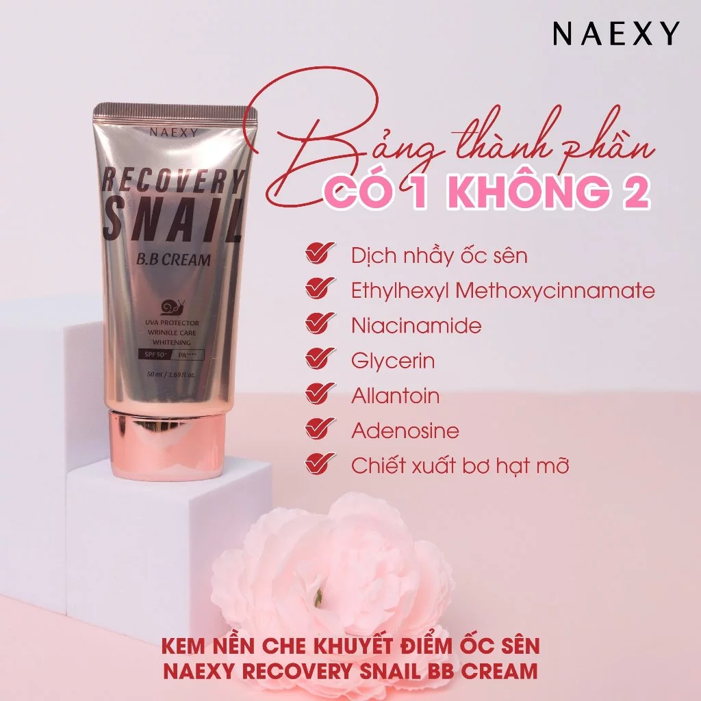 Kem Nền Ốc Sên Naexy Recovery Snail BB Cream 50ml Kem Nền Ốc Sên Naexy Recovery Snail BB Cream 50ml