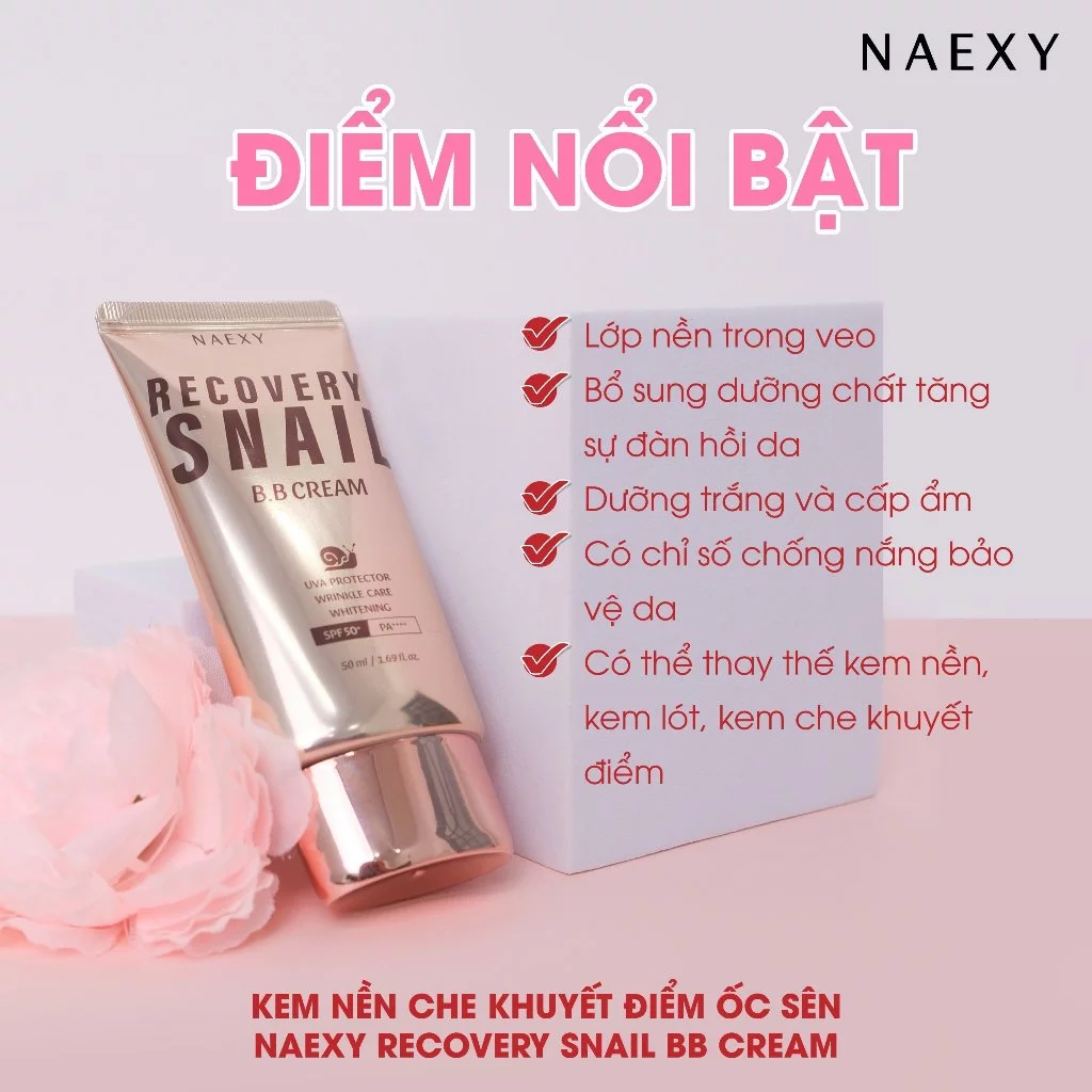 Kem Nền Ốc Sên Naexy Recovery Snail BB Cream 50ml Kem Nền Ốc Sên Naexy Recovery Snail BB Cream 50ml