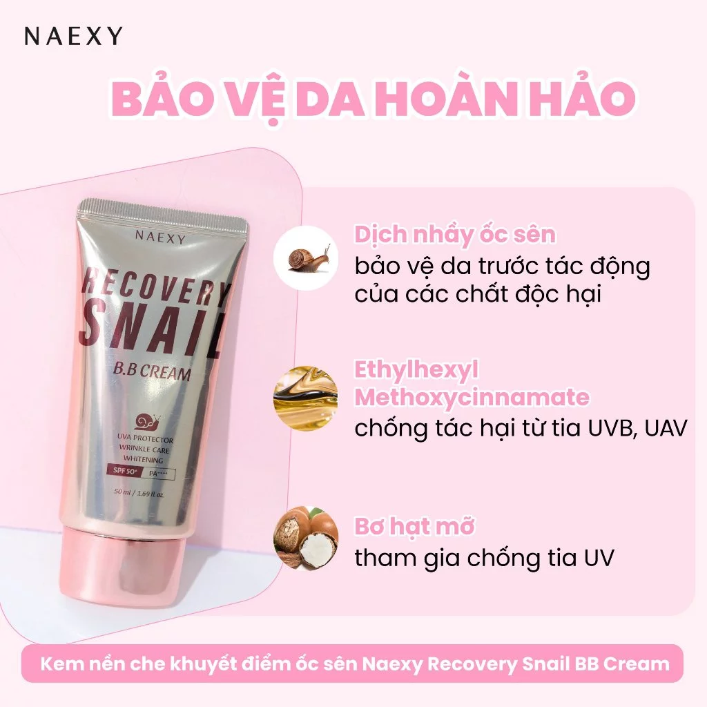 Kem Nền Ốc Sên Naexy Recovery Snail BB Cream 50ml Kem Nền Ốc Sên Naexy Recovery Snail BB Cream 50ml