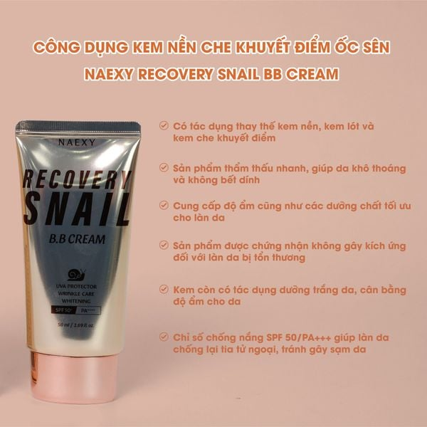 Kem Nền Ốc Sên Naexy Recovery Snail BB Cream 50ml Kem Nền Ốc Sên Naexy Recovery Snail BB Cream 50ml