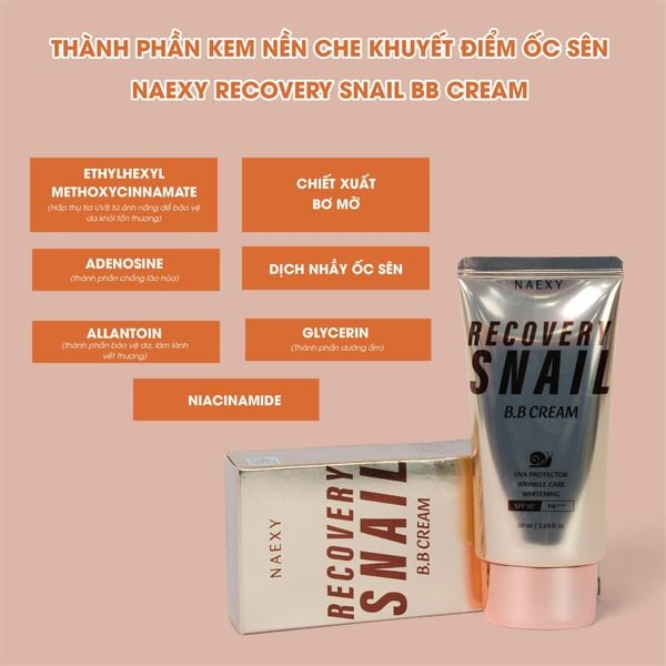 Kem Nền Ốc Sên Naexy Recovery Snail BB Cream 50ml Kem Nền Ốc Sên Naexy Recovery Snail BB Cream 50ml