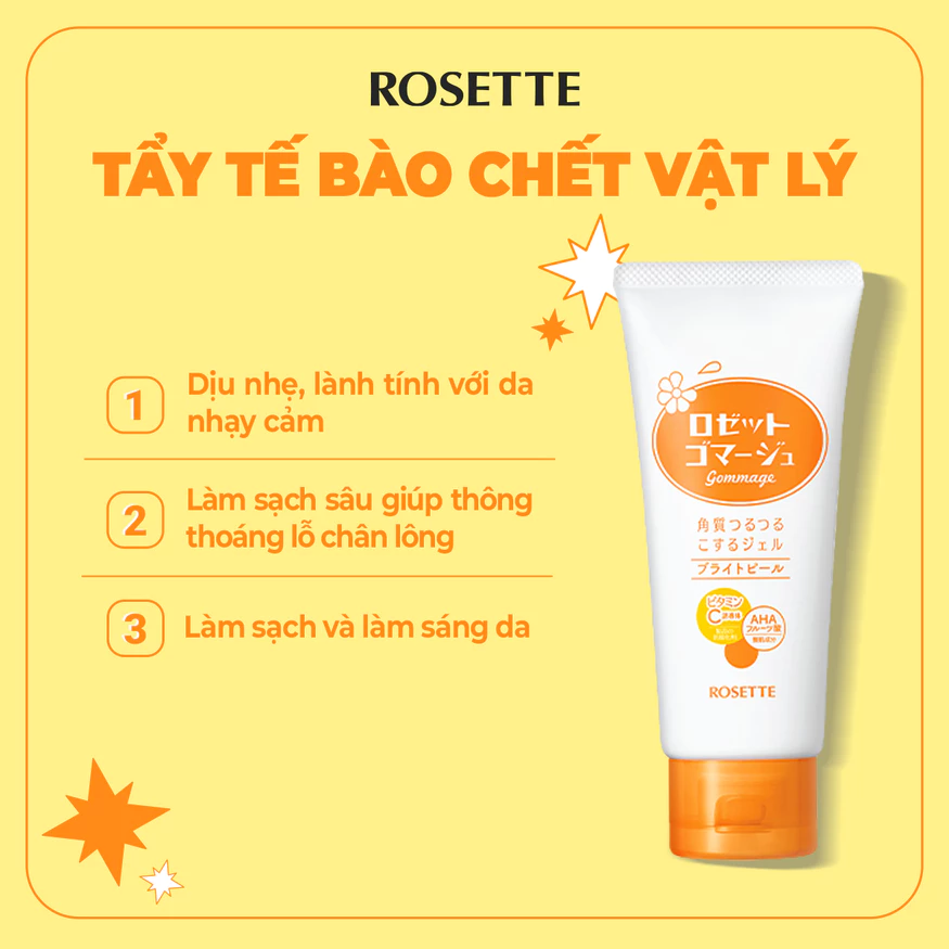 Tẩy Da Chết Hỗ Trợ Dưỡng Sáng Rosette Gommage Bright Peel 120g Tẩy Da Chết Hỗ Trợ Dưỡng Sáng Rosette Gommage Bright Peel 120g