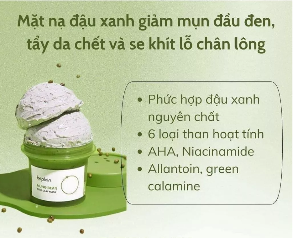 Mặt Nạ Beplain Đất Sét Từ Đậu Xanh 12ml Mặt Nạ Beplain Đất Sét Từ Đậu Xanh 12ml