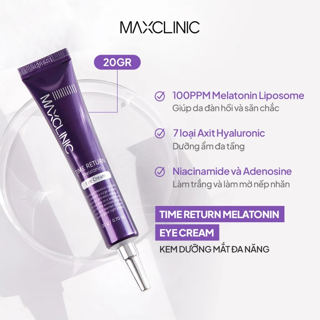 Kem Mắt Maxclinic Time Return Melatonin Eye Cream 20g