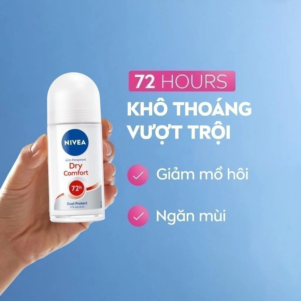 Lăn Khử Mùi Khô Thoáng Nivea Dry Comfort 72H 50ml Lăn Khử Mùi Khô Thoáng Nivea Dry Comfort 72H 50ml