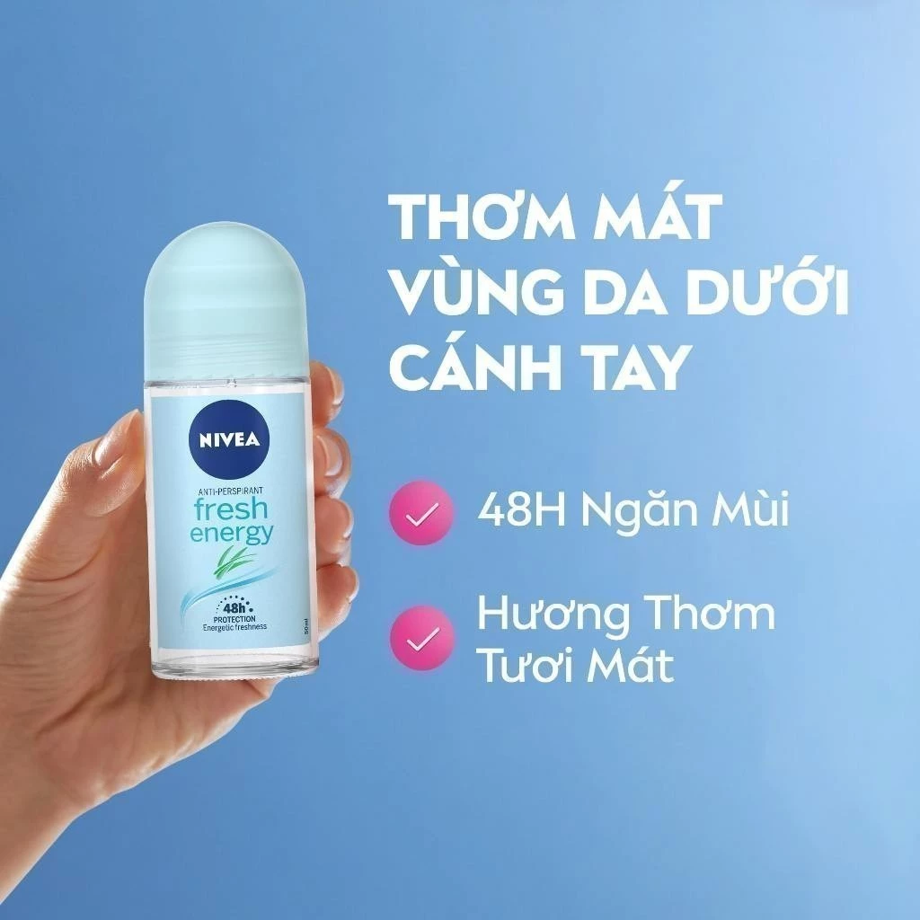 Lăn Khử Mùi Tươi Mát Nivea Energy Fresh 48H 50ml Lăn Khử Mùi Tươi Mát Nivea Energy Fresh 48H 50ml