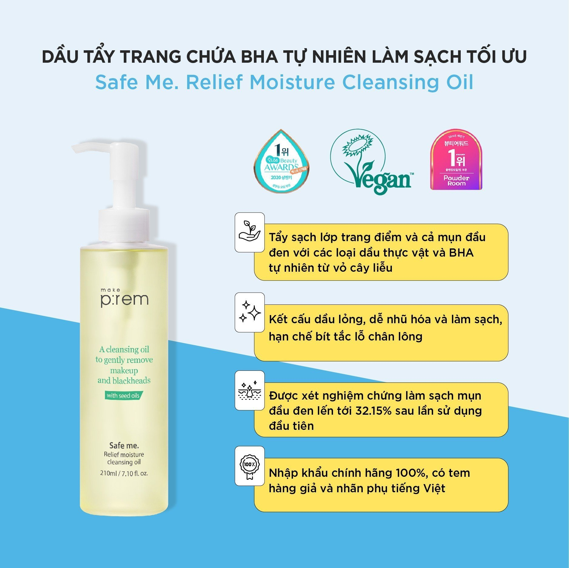 Dầu Tẩy Trang Make P:Rem Safe Me Relief Moisture Cleansing Oil 210ml Dầu Tẩy Trang Make P:Rem Safe Me Relief Moisture Cleansing Oil 210ml