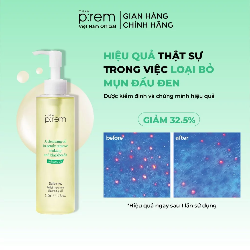 Dầu Tẩy Trang Make P:Rem Safe Me Relief Moisture Cleansing Oil 210ml Dầu Tẩy Trang Make P:Rem Safe Me Relief Moisture Cleansing Oil 210ml