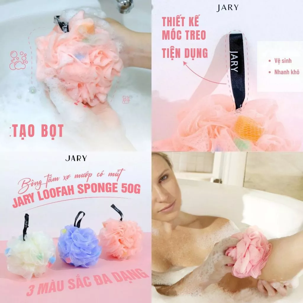 Bông Tắm Jary Xơ Mướp Có Mút Loofah Bath Sponge Bông Tắm Jary Xơ Mướp Có Mút Loofah Bath Sponge