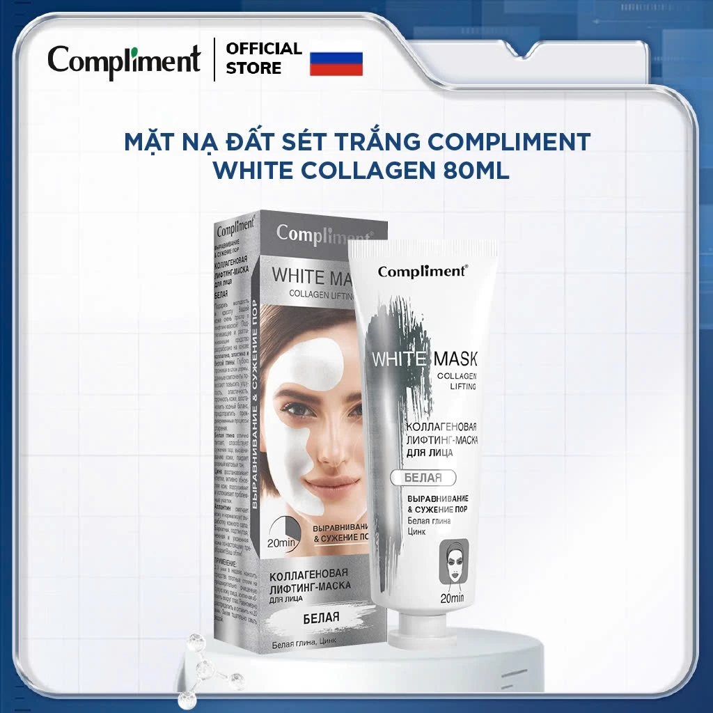 Mặt Nạ Đất Sét Trắng Compliment White Collagen Lifting Mask 80ml Mặt Nạ Đất Sét Trắng Compliment White Collagen Lifting Mask 80ml