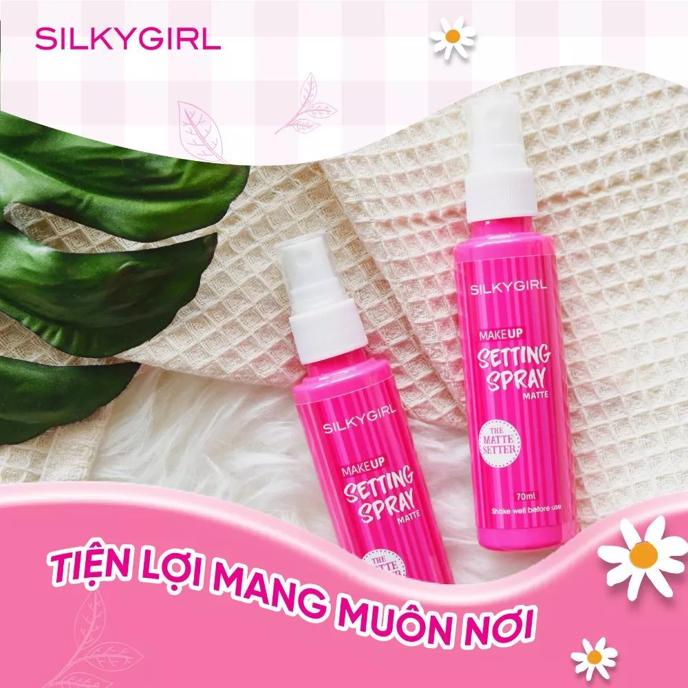 Xịt Giữ Lớp Trang Điểm Lâu Trôi Silkygirl Makeup Setting Spray Matte 70ml Xịt Giữ Lớp Trang Điểm Lâu Trôi Silkygirl Makeup Setting Spray Matte 70ml
