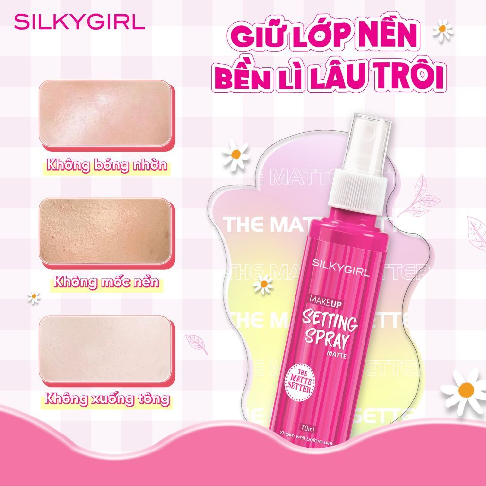 Xịt Giữ Lớp Trang Điểm Lâu Trôi Silkygirl Makeup Setting Spray Matte 70ml Xịt Giữ Lớp Trang Điểm Lâu Trôi Silkygirl Makeup Setting Spray Matte 70ml