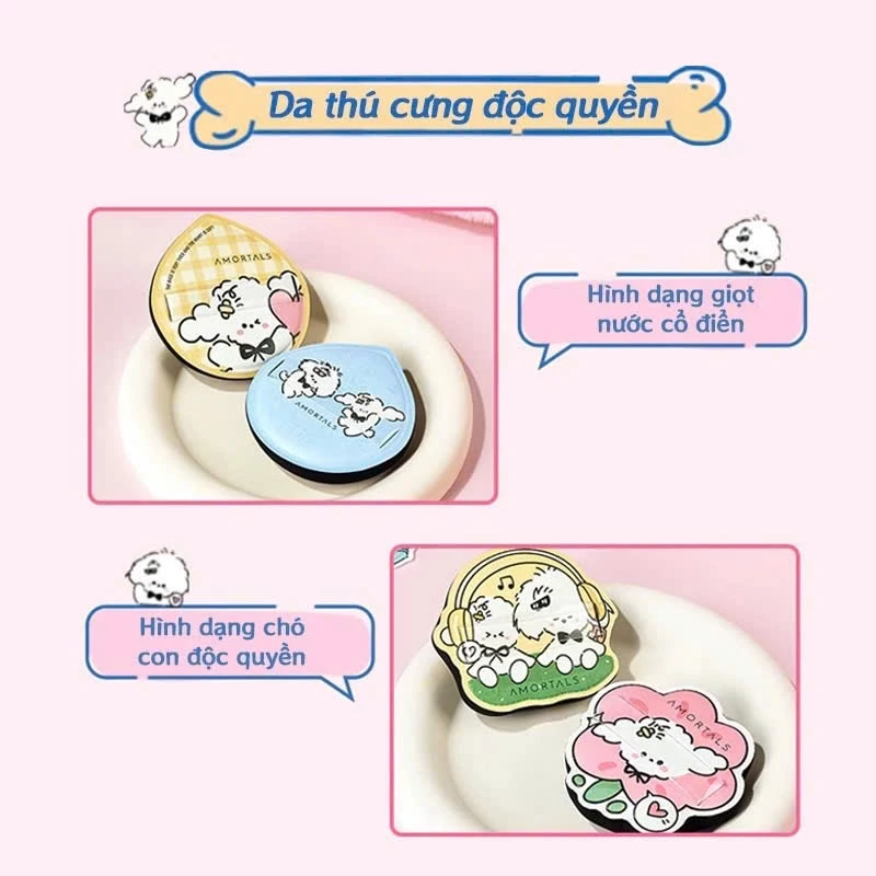 Bông Mút Trang Điểm Amortals Siêu Mềm Dễ Tán Kèm Hộp Đựng Mút Cao Cấp (Phiên Bản Cute Puppy) Bông Mút Trang Điểm Amortals Siêu Mềm Dễ Tán Kèm Hộp Đựng Mút Cao Cấp (Phiên Bản Cute Puppy)
