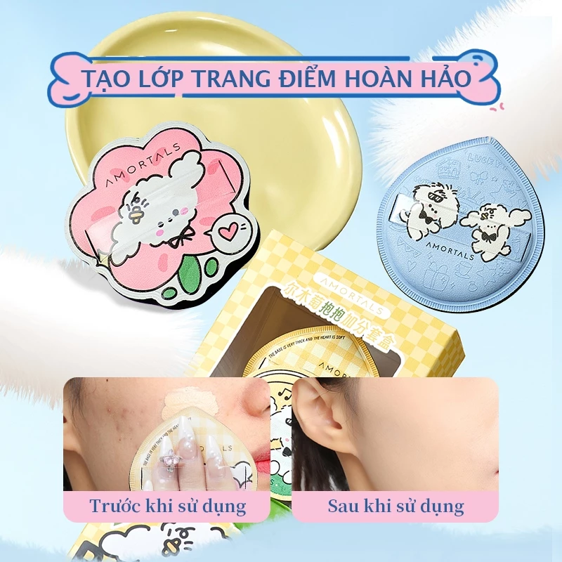 Bông Mút Trang Điểm Amortals Siêu Mềm Dễ Tán Kèm Hộp Đựng Mút Cao Cấp (Phiên Bản Cute Puppy) Bông Mút Trang Điểm Amortals Siêu Mềm Dễ Tán Kèm Hộp Đựng Mút Cao Cấp (Phiên Bản Cute Puppy)