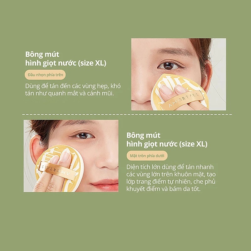 Bông Mút Trang Điểm Amortals Siêu Mềm Dễ Tán