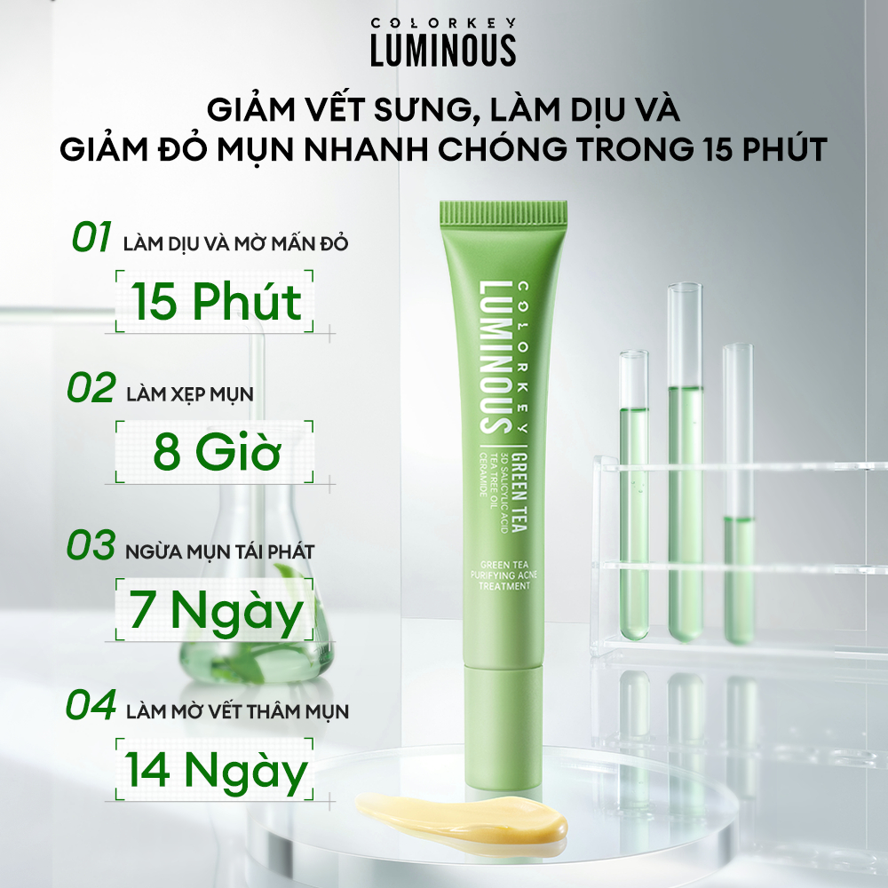 Kem Trị Mụn Colorkey Luminous Green Tea Purifying Acne Treatment 20g Kem Trị Mụn Colorkey Luminous Green Tea Purifying Acne Treatment 20g