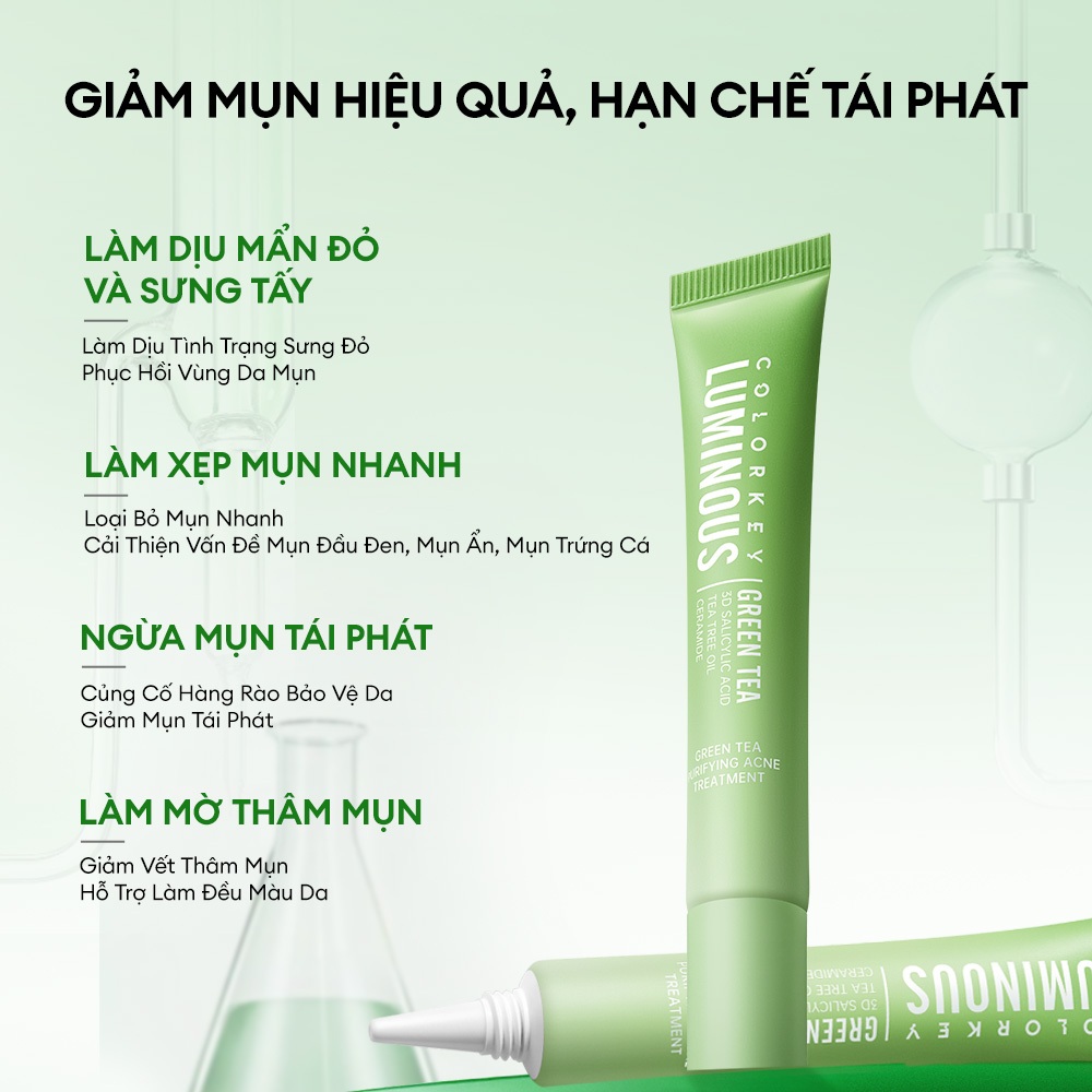 Kem Trị Mụn Colorkey Luminous Green Tea Purifying Acne Treatment 20g Kem Trị Mụn Colorkey Luminous Green Tea Purifying Acne Treatment 20g