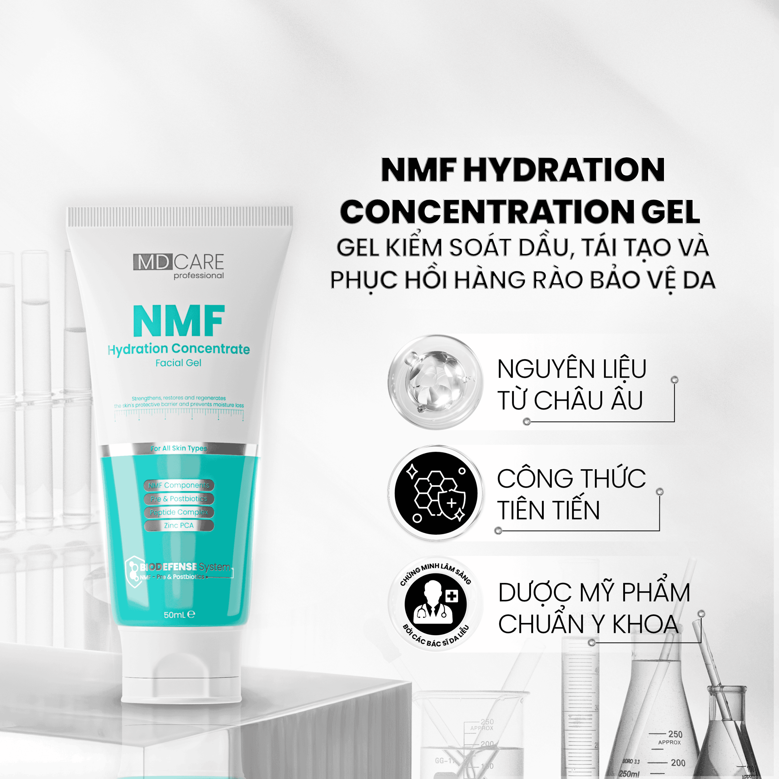 Kem Dưỡng Kiểm Soát Dầu MD CARE NMF Hydration Concentrate Facial Gel 50ml Kem Dưỡng Kiểm Soát Dầu MD CARE NMF Hydration Concentrate Facial Gel 50ml