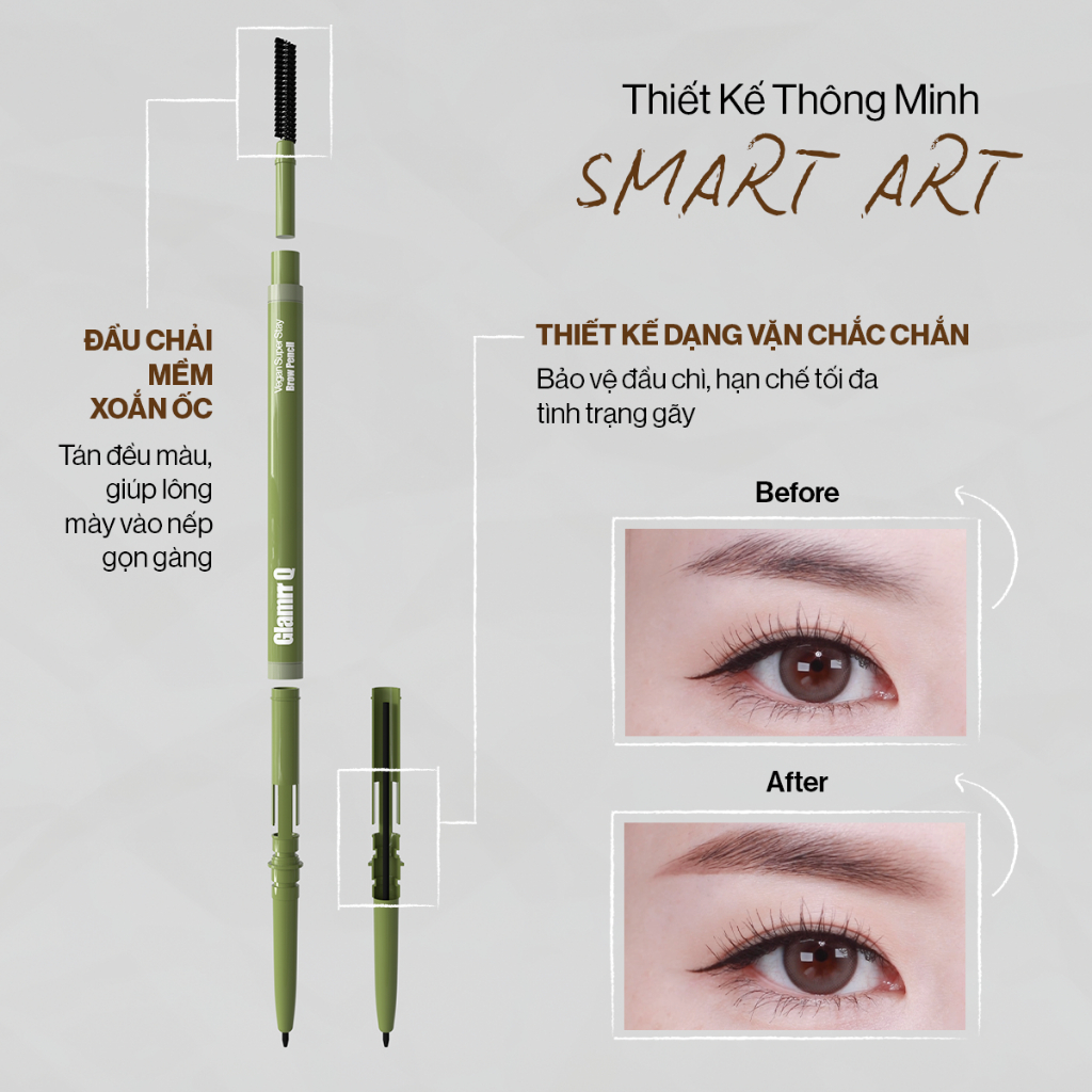 Chì Kẻ Mày Glamrr Q Vegan Super Stay Brow Pencil 0.08g Chì Kẻ Mày Glamrr Q Vegan Super Stay Brow Pencil 0.08g