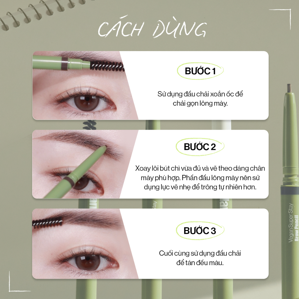 Chì Kẻ Mày Glamrr Q Vegan Super Stay Brow Pencil 0.08g Chì Kẻ Mày Glamrr Q Vegan Super Stay Brow Pencil 0.08g