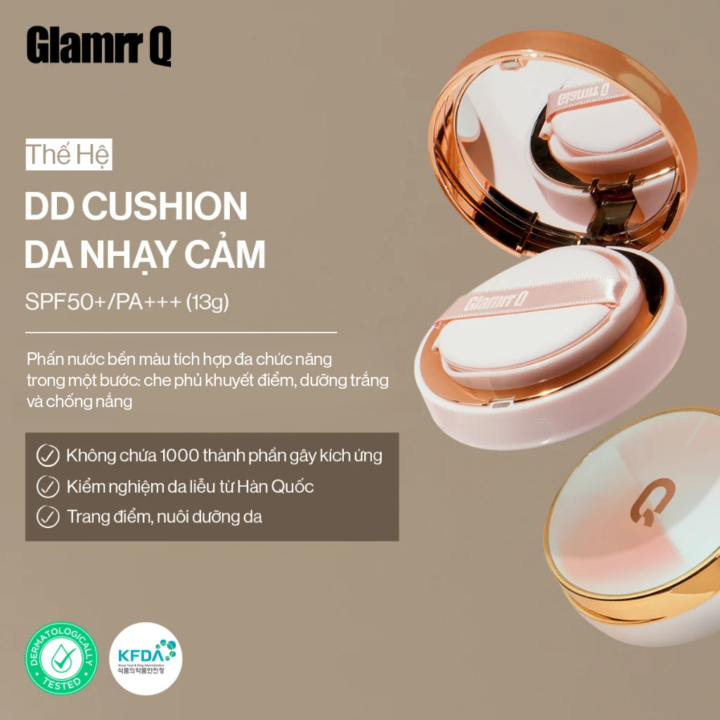 Phấn Nước Glamrr Q Long Wear DD Cushion SPF50+ PA+++ 13g Phấn Nước Glamrr Q Long Wear DD Cushion SPF50+ PA+++ 13g