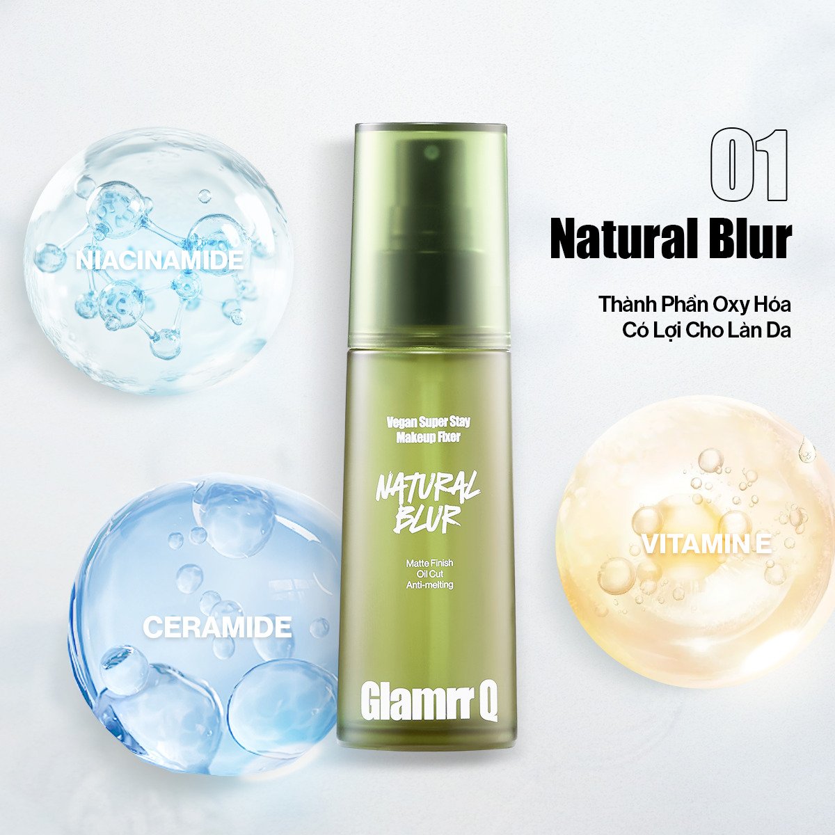 Xịt Khóa Nền Cố Định Glamrr Q Vegan Super Stay Makeup Fixer 