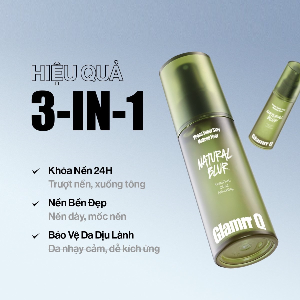 Xịt Khóa Nền Cố Định Glamrr Q Vegan Super Stay Makeup Fixer 