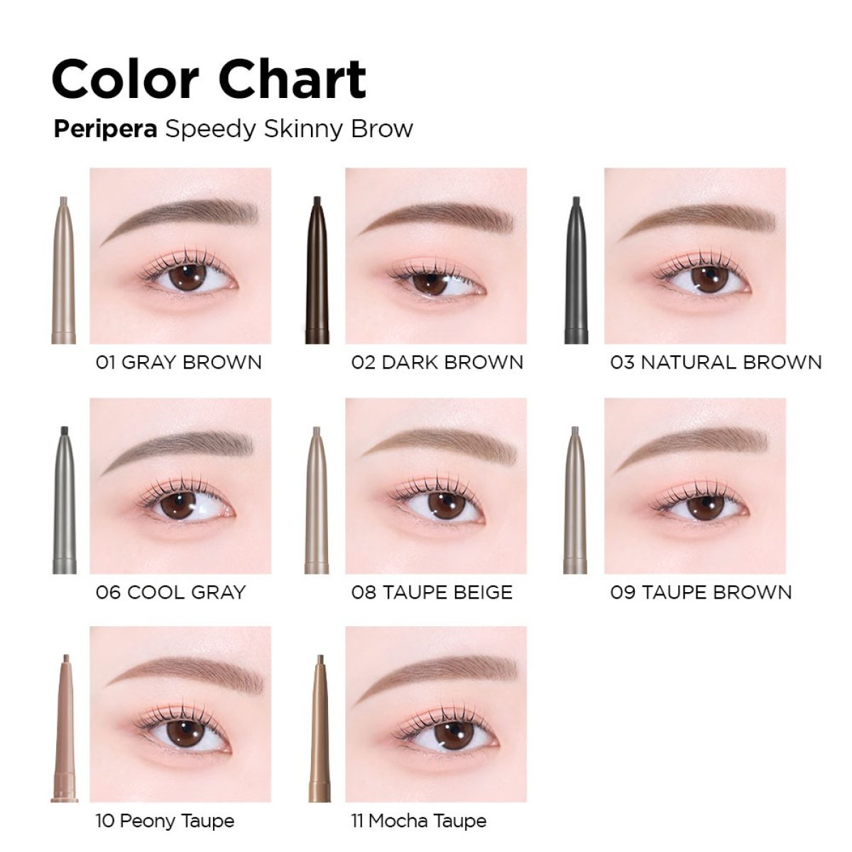 Chì Kẻ Mày Peripera Speedy Skinny Brown 0.05g